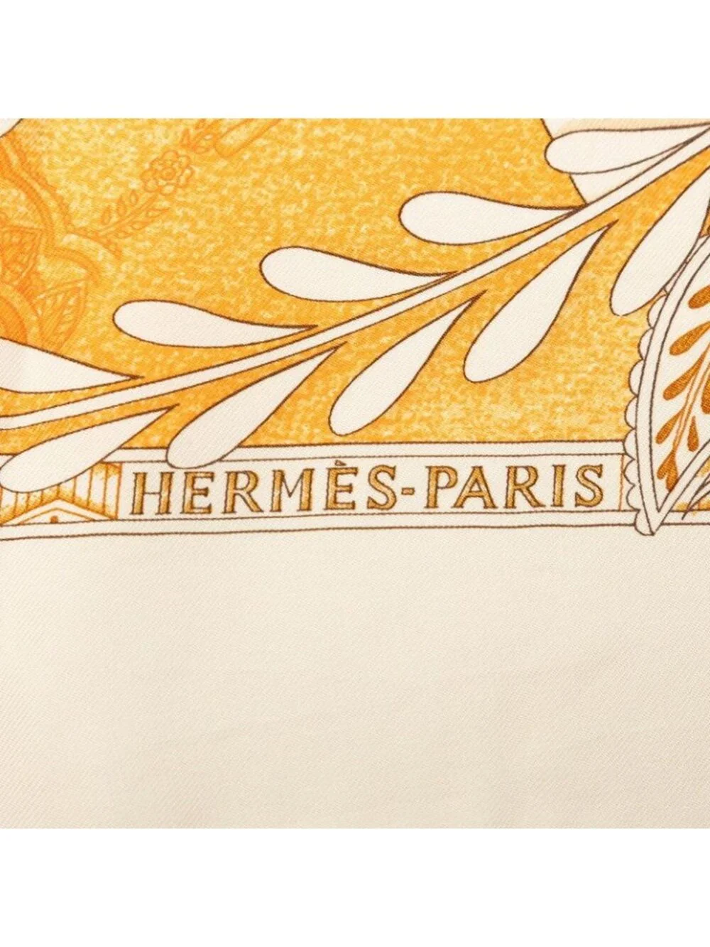 ★SOLD★ Hermes Carre 90 les Chants du Henne Henna Song Scarf Beige Multicolor - Picture 6 of 7